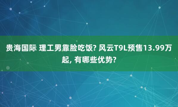 贵海国际 理工男靠脸吃饭? 风云T9L预售13.99万起, 有哪些优势?